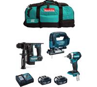 MAKITA Kit MK303 (DHR171 + DTD154 + DJV182 + 2 x 5.0 Ah + DC18RC + LXT600)
