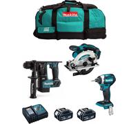 MAKITA Kit MK304 (DHR171 + DTD154 + DSS610 + 2 x 5.0 Ah + DC18RC + LXT600)