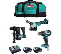 MAKITA Kit MK307 (DHP484 + DHR171 + DGA504 + 2 x 5.0 Ah + DC18RC + LXT600)