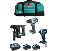 MAKITA Kit MK308 (DHP486 + DTD154 + DHR171 + 2 x 5.0 Ah + DC18RC + LXT600)