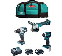 MAKITA Kit MK309 (DHP486 + DTD154 + DGA504 + 2 x 5.0 Ah + DC18RC + LXT600)
