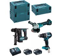 MAKITA Kit MK309RTJ (DHR171 + DHP484 + DGA504 + 2 x 5.0 Ah + DC18RC + MAKPAC 2 + 2 x MAKPAC 3)