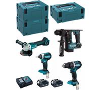 MAKITA Kit MK405RTJ (DHR171 + DHP484 + DTD153 + DGA504 + 2 x 5.0 Ah + DC18RC + MAKPAC 2 + 2 x MAKPAC 3)