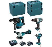 MAKITA Kit MK408RTJ (DHR243 + DHP481 + DTD154 + DGA504 + 2 x 5.0 Ah + DC18RC + MAKPAC 2 + MAKPAC 3 + MAKPAC 4)