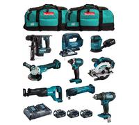 MAKITA Kit MK901 (DDF482 + DHR171 + DGA504 + DTD152 + DJV182 + DSS610 + DJR186 + DBO180 + DTM51 + 3x5,0 Ah + DC18RD + 2xLXT600)