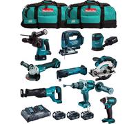 MAKITA Kit MK902 (DHP481 + DHR243 + DGA504 + DTD152 + DJV182 + DSS610 + DJR186 + DBO180 + DTM51 + 3x5.0 Ah + DC18RD + 2xLXT600)