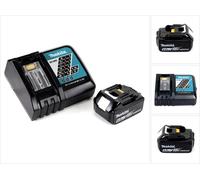 Makita Kit Power Set avec 1x Batteries BL 1860 B 6,0 Ah 18 V + Chargeur rapide DC 18 RC