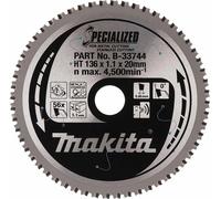 Makita Lame de scie circulaire carbure TCT Spécial TCT - 136 x 20 mm - 56 dents - métal, acier inoxydable