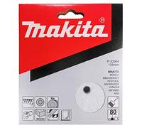 Makita Lot de 10 disques abrasifs grain 80 pour ponceuses excentriques aléatoires de 12,7 cm - pour ponçage agressif du bois, du métal et du plastique | Papier abrasif à 8 trous auto-agrippants
