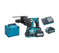 Makita Marteau combi sans fil SDS+ 40V, 2x batterie 4 Ah, chargeur rapide DC40RA - HR004GM201