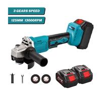 Makita-Meuleuse d'angle électrique sans balais, 3 vitesses, 1000W, 125mm, machine de découpe, outil de travail de calcul, batterie 18V With 2XBattery