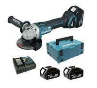 Makita - Meuleuse d'angle sans fil 18V 125 mm, 2 batteries 5,0 Ah LXT, chargeur DGA504RTJ