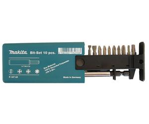 Makita P-1678 jeu d'embouts, rallonge, PH, PZ, plat, Torx, 10 pieces