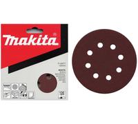 Makita Disques abrasifs P-43599 Ø125 mm Grain 240 Rouge Auto-agrippant 8 trous Lot de 10