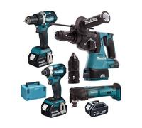 Ensemble de 4 Machines 18V Li-Ion MAKITA DLX4109TJ 5 Ah (DDF484 + DTD154 + DHR243 + DTM51)