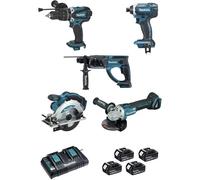 MAKITA Pack 5 outils 18V LXT 4x5 Ah MAKPAC - DLX5039PTJ