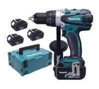 Makita - Perceuse-visseuse sans fil 18 V, 3 batteries Li-ion 3,0 Ah, chargeur DDF458RF3J
