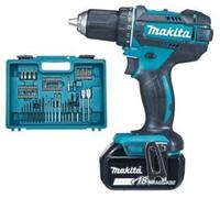 Makita - Perceuse-visseuse sans fil 18V avec accessoires, 2 batteries 3,0 Ah LXT, chargeur DDF482RFX1