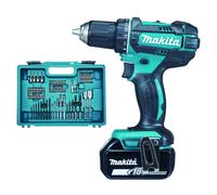 MAKITA Perceuse-visseuse sans fil avec accessoires Li-ion 18V/3,0 Ah DDF482RFX1