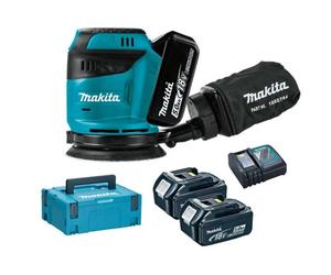 Makita - Ponceuse excentrique sans fil 18V 125 mm, 2 batteries 5,0 Ah LXT, chargeur DBO180RTJ