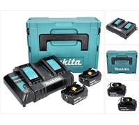 Makita Power Source Kit 18 V avec 2x BL 1830 B batterie 3,0 Ah ( 197599-5 ) + DC 18 SH chargeur double ( 199687-4 ) + Makpac