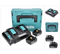 Makita Power Source Kit 18 V avec 2x BL 1860 B batterie 6,0 Ah ( 197422-4 ) + DC 18 SH chargeur double ( 199687-4 ) + Makpac