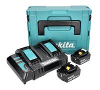 Makita Power Source Kit 18 V avec 2x BL 1860 B batterie 6,0 Ah ( 197422-4 ) + DC 18 SH chargeur double ( 199687-4 ) + Makpac