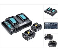 Makita Power Source Kit 18 V avec 2x BL 1860 B batterie 6,0 Ah ( 197422-4 ) + DC 18 SH chargeur double ( 199687-4 )