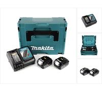 Makita Power Source Kit 18V + 2x Batteries BL1830B 3,0Ah + Chargeur DC18RC ( 196693-0 ) + Coffret Makpac