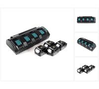 Makita Power Source Kit 18V avec chargeur DC 18 SF à 4 positions + 4x BL1840B batterie 4,0Ah