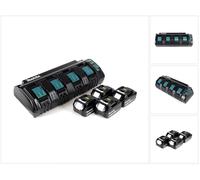 Makita Power Source Kit 18V avec DC 18 SF chargeur à 4 positions + 4x BL1860B batterie 6,0Ah