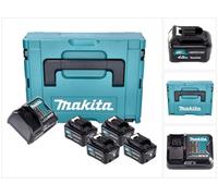 Makita Power Source Kit 4x BL 1041 B batterie 12 V max. 4,0 Ah CXT ( 4x 197406-2 ) + chargeur DC 10 SB ( 197363-4 ) + Makpac