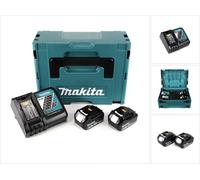 Makita Power Source Kit Li 18V + 2x Batteries BL1850B 5,0Ah + Chargeur DC18RC ( 197624-2 ) + C offret Makpac