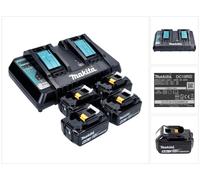 Makita 199485-6 - De Batterie 18V Li-ion - 4 Batteries 6,0 Ah - + Chargeur