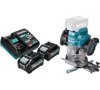 Makita RP 001 GM201 Défonceuse sans fil 40 V max. 12 mm Brushless + 2x batterie 4,0 Ah + chargeur
