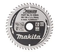 Lames carbure MAKITA B-33825 Ø136mmx20x48D ''Specialized'' Bois stratifié pour scies circulaires