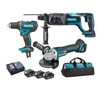 Makita - Set 3 outils sans fil, batteries et chargeur DLX3078TX1