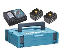 Makita Pack énergie 197624-2 – 18 V – 2 batteries 5,0 Ah Li‑ion + chargeur 9A en coffret Makpac