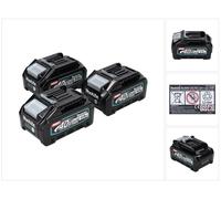 Makita Set de batteries: 3x Batteries BL4040 4,0 Ah 40V max. - XGT Li-Ion e protection IP64 - avec Indicateur LED (3x 191B26-6)