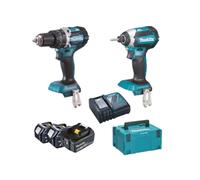 MAKITA Jeu de batteries DHP484+DTD153 Li-ion LXT 18V/5.0Ah DLX2180TJ1