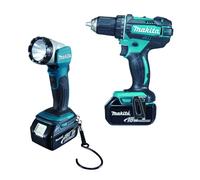 Makita - Set perceuse et lampe de poche LED 18V sans fil, 3 batteries Li-Ion LXT 3,0 Ah, chargeur DDF482RFJ1