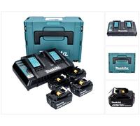Pack 4 batteries LXT 18v 4.0Ah - MAKITA - chargeur double - MakPac -197503-4