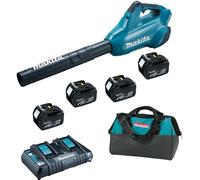 Makita - Souffleur de feuilles sans fil 18V, 4 batteries Li-Ion 5,0 Ah LXT, chargeur DUB362PT4X