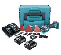 Makita TM 001 GM203 Outil multifonctions sans fil 40 V max Starlock Max Brushless + 2x batterie 4,0 Ah + 37 pces accessoires + chargeur + Makpac