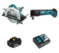 Makita - XPACK0008 - Scie circulaire N5900B 2000W + outil multifonctions DTM51 18V + 1x BL1850B + DC18RC