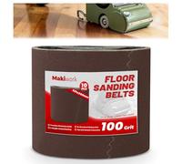 Makiwork Lot de 10 bandes abrasives 551 x 200 mm, grain 100 - Papier abrasif en oxyde d'aluminium pour ponceuses à parquet (Bona, Lägler, Künzle & Tasin) - Qualité professionnelle pour parquets