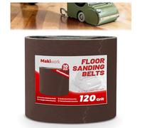 Makiwork Lot de 10 bandes abrasives 551 x 200 mm, grain 120 - Papier abrasif en oxyde d'aluminium pour ponceuses à parquet (Bona, Lägler, Künzle & Tasin) - Qualité professionnelle pour parquets