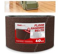 Makiwork Lot de 10 bandes abrasives 750 x 200 mm en oxyde d'aluminium K40 pour ponceuse à parquet - Compatible avec Bona Scorpion & Lagler Hummel - Abrasif professionnel pour bois dur et parquet