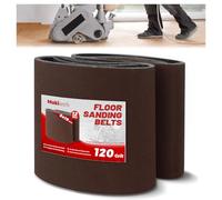 Makiwork Lot de 12 Bandes Abrasives 200x480 mm Grain 120 - Corindon (Oxyde d’Aluminium) - pour Ponceuse à Parquet et Ponceuse à Bande - Idéal Rénovation Sol Bois