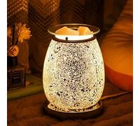 Makmioo Brûleur de Cire électrique, Parfum d'intérieur, brûleur à Huile, Chauffe-Cire, Lampe à Huile de veilleuse pour la décoration de la Maison (Mosaïque d’Argent)